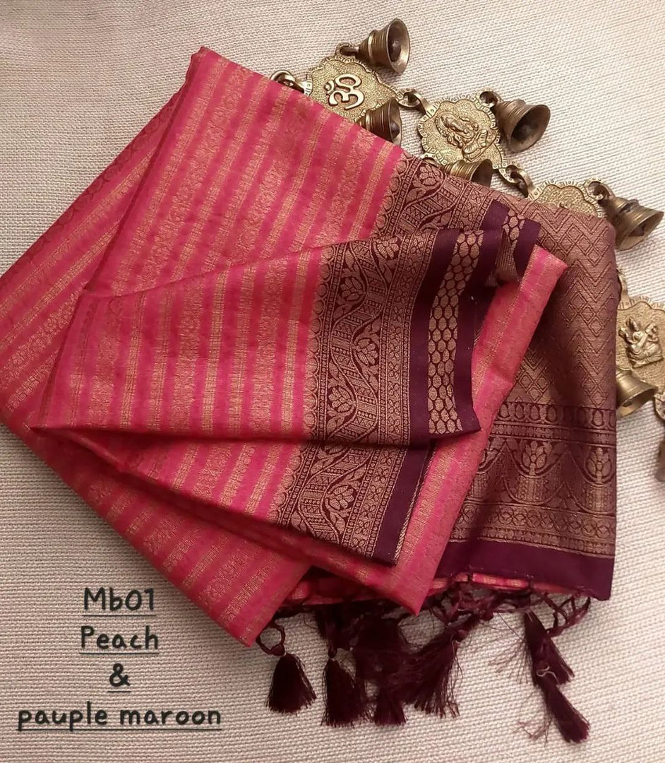 Elegant Pink Traditional Kubera Pattu Silk Saree With Modern Digital Art