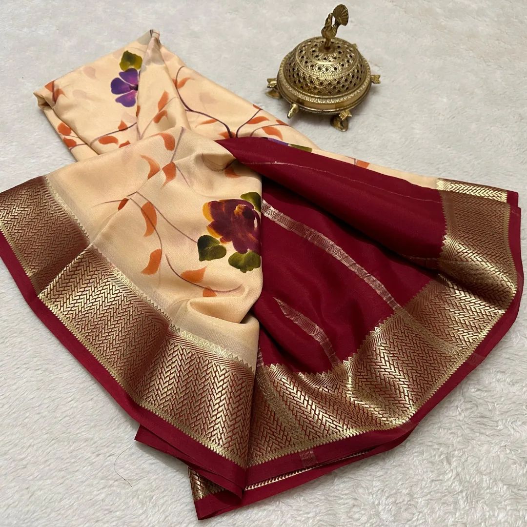 Printed Mysore silk sarees