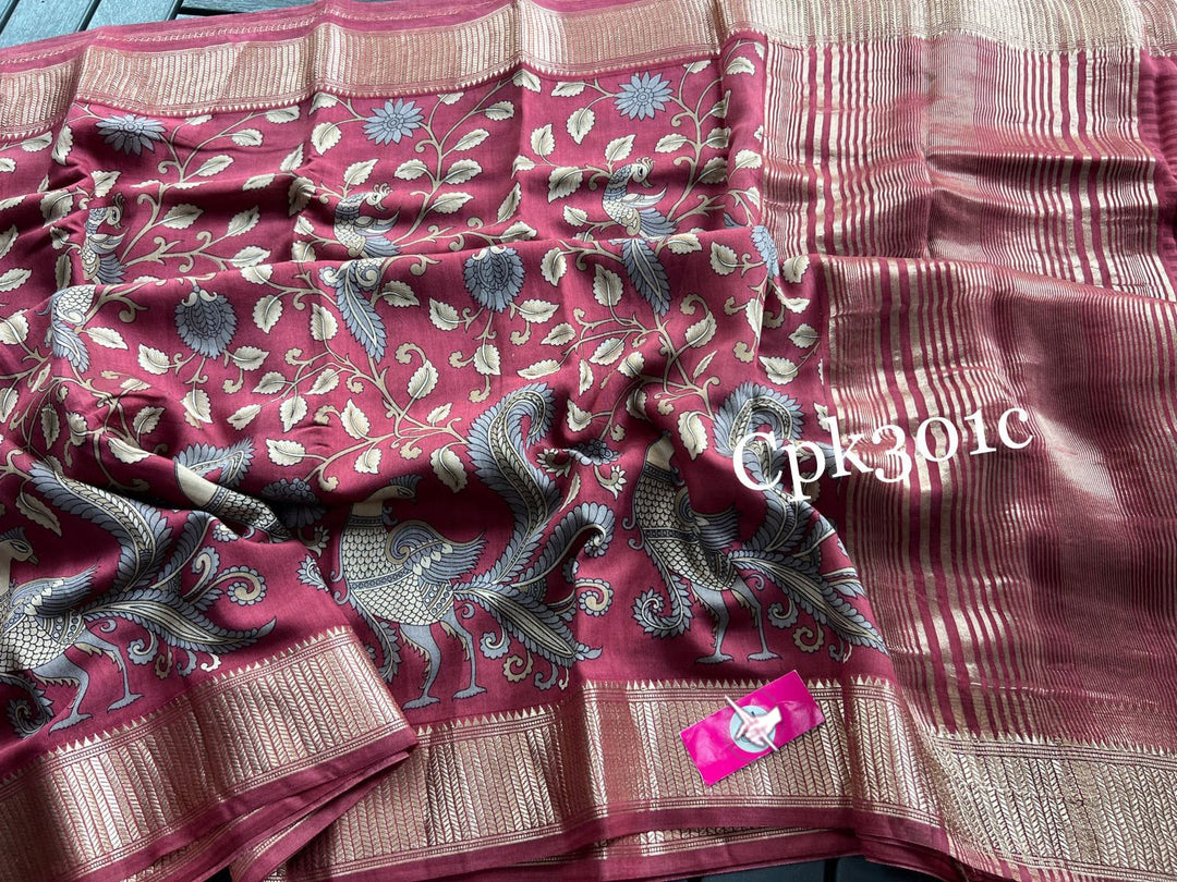 Discover the elegance of Banarasi Binny Crape Silk Sarees.