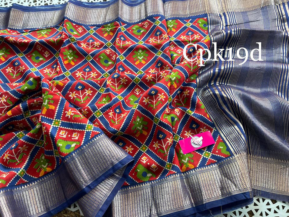 Traditional Tussar Soft Silk Saree In Navy Blue Elegant Digital Prints And Zari Border