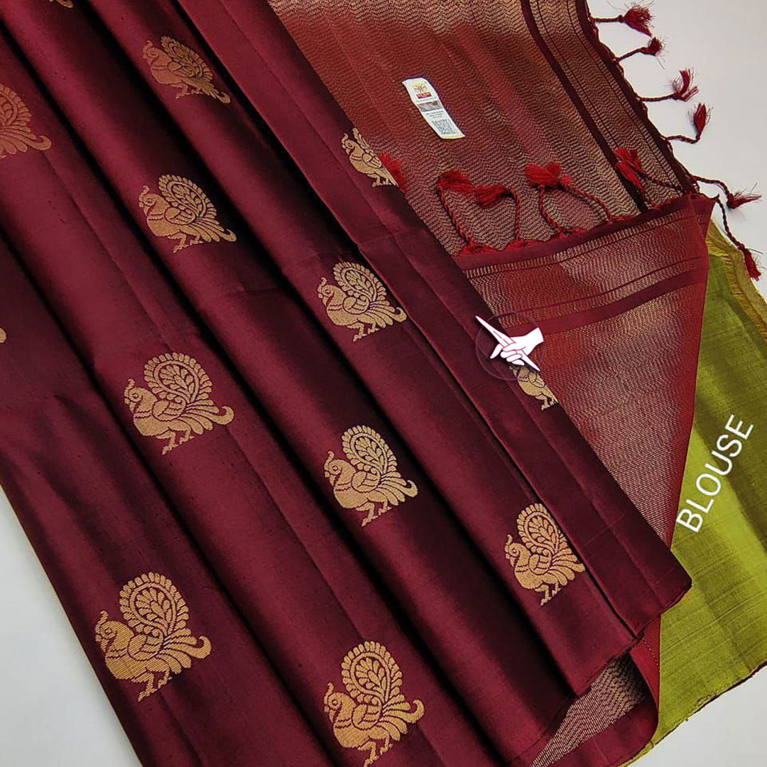 Burgundy Color Premium Quality Silk