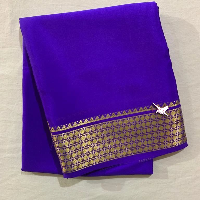 GORGEOUS Mysore silk sarees in beautiful zari border in Royal  Blue colours! 😍