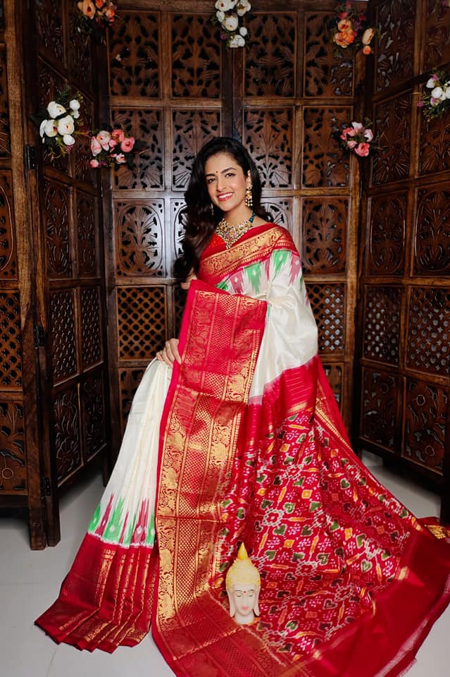 Classic Handloom Soft Silk Saree With Kanchipuram Ikkat Digital Touch