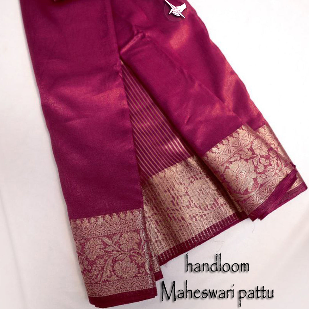 Drape Of Light Wine Tissue Soft Silk Zari Weaving Saree