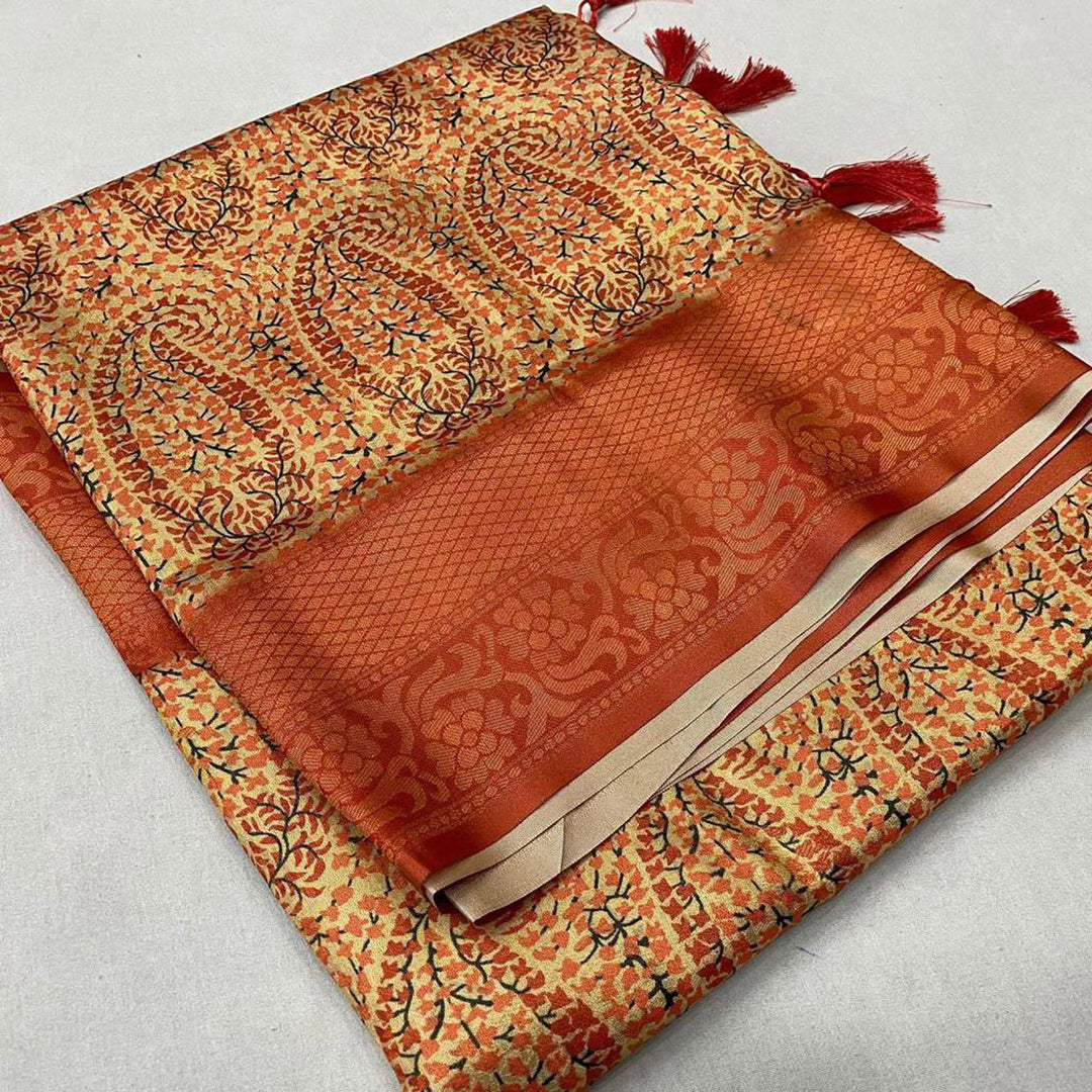 Daily Wear Soft Silk Maroon Digital Printed Saree