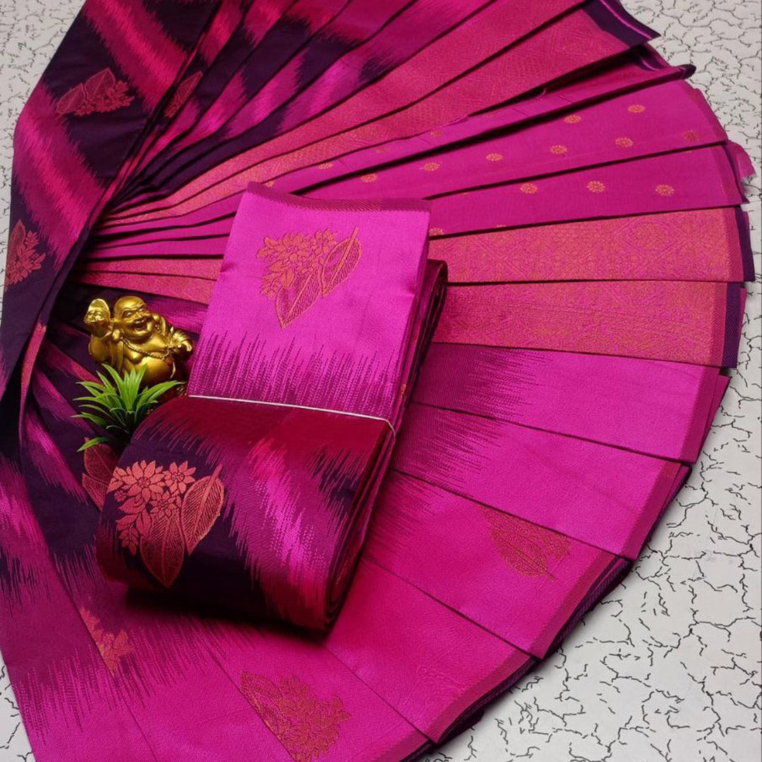 Captivating Rani Deep Woven Kubera Silk Saree