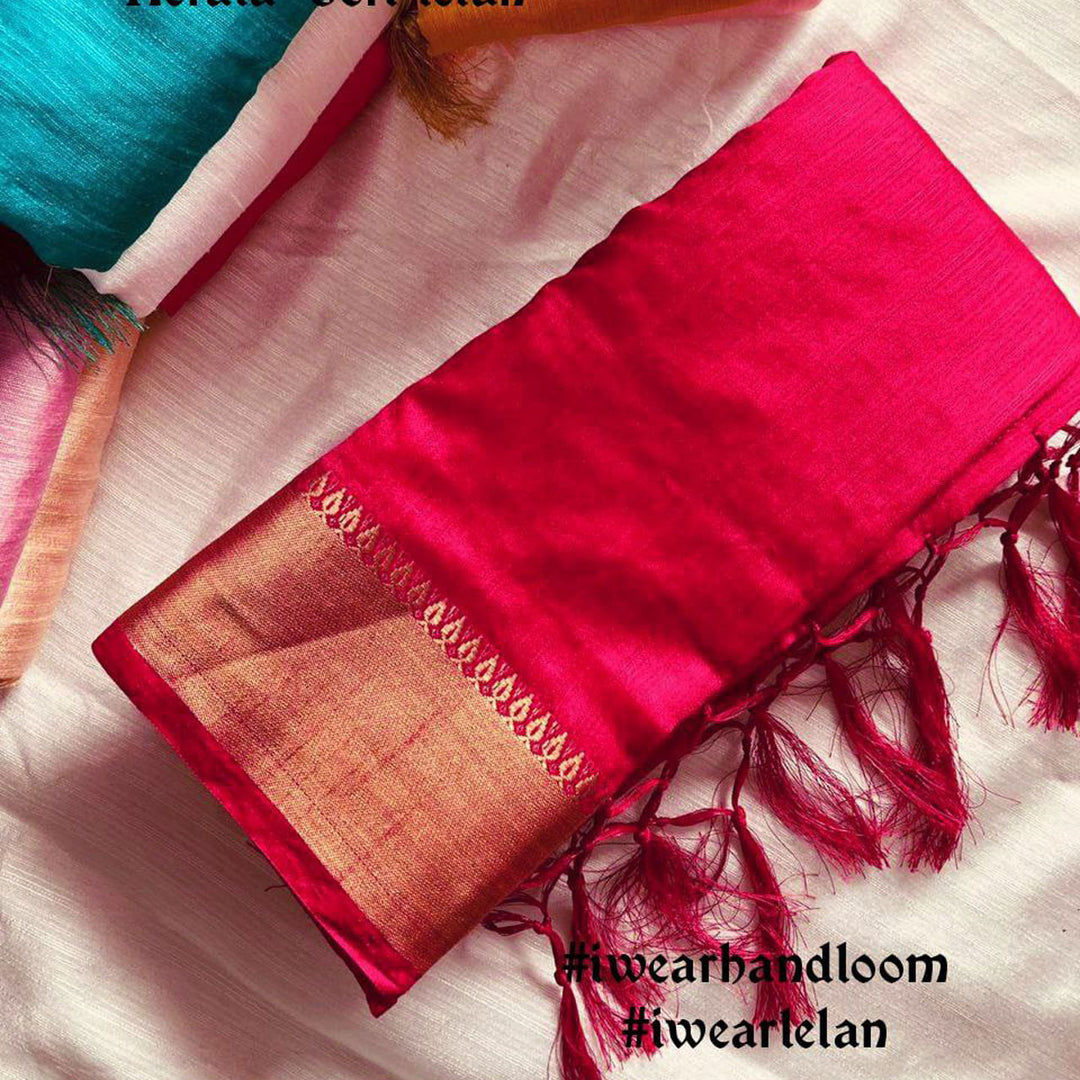 💕Rani Handloom Silk Plain Saree💕