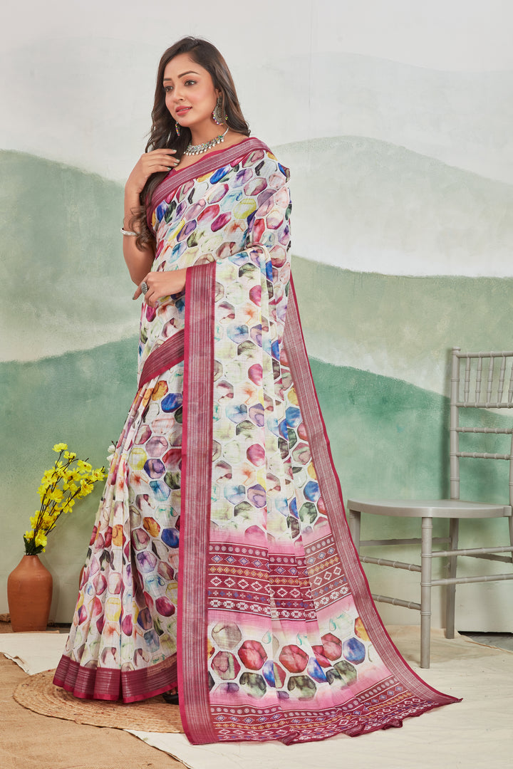 Pure Linen Saree For Every Occasion in wine colour