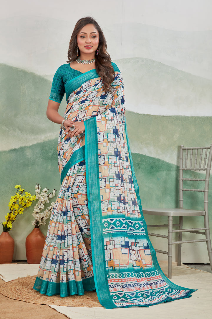 Pure Linen Saree For Every Occasion in blue colour