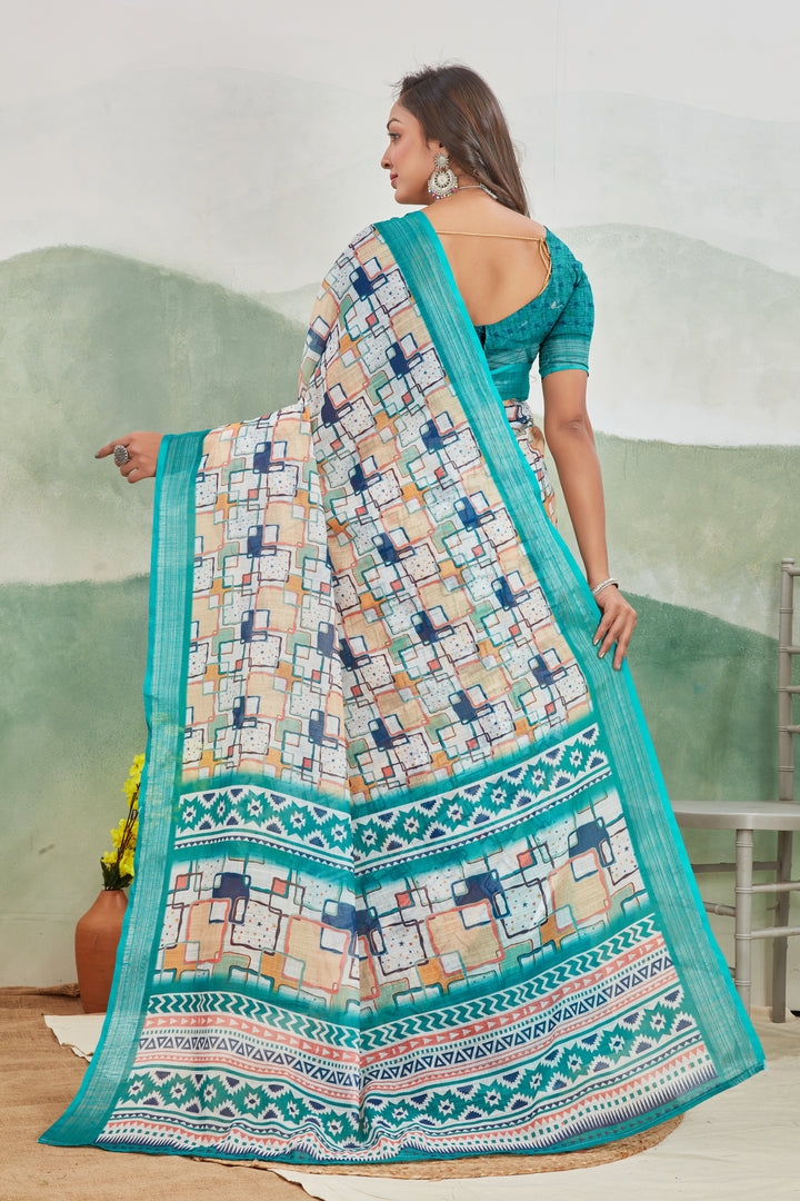 Pure Linen Saree For Every Occasion in blue colour