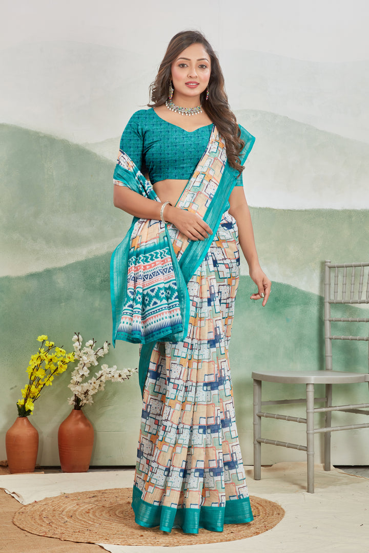 Pure Linen Saree For Every Occasion in blue colour