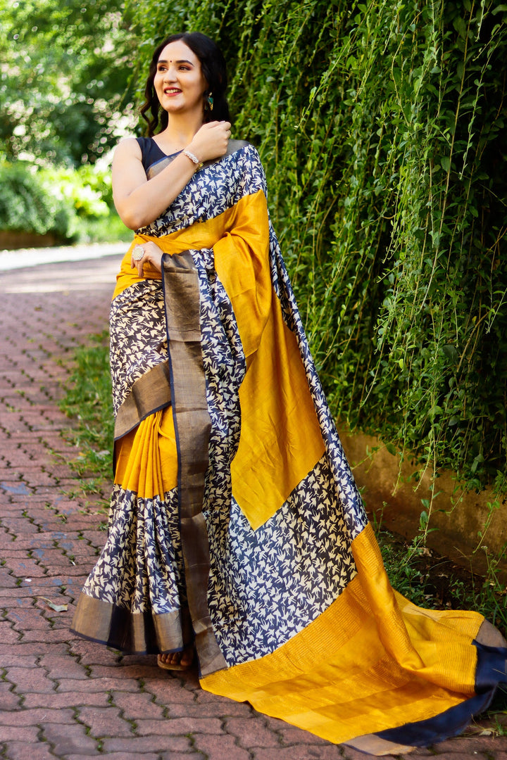 Artistic Tussar Silk Saree with Kalamkari Designs for Every Occasion