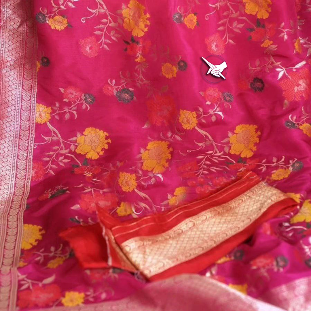 Rani Color Fancy Handloom Silk Pattu Designer Saree