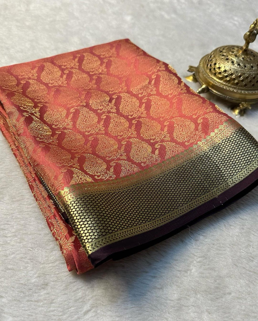 Authentic Mysore Brocade Silk Saree With Grand Zari Detailing