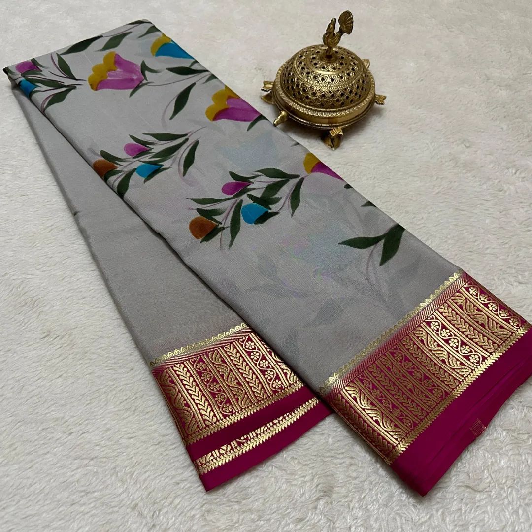 Printed Mysore silk sarees