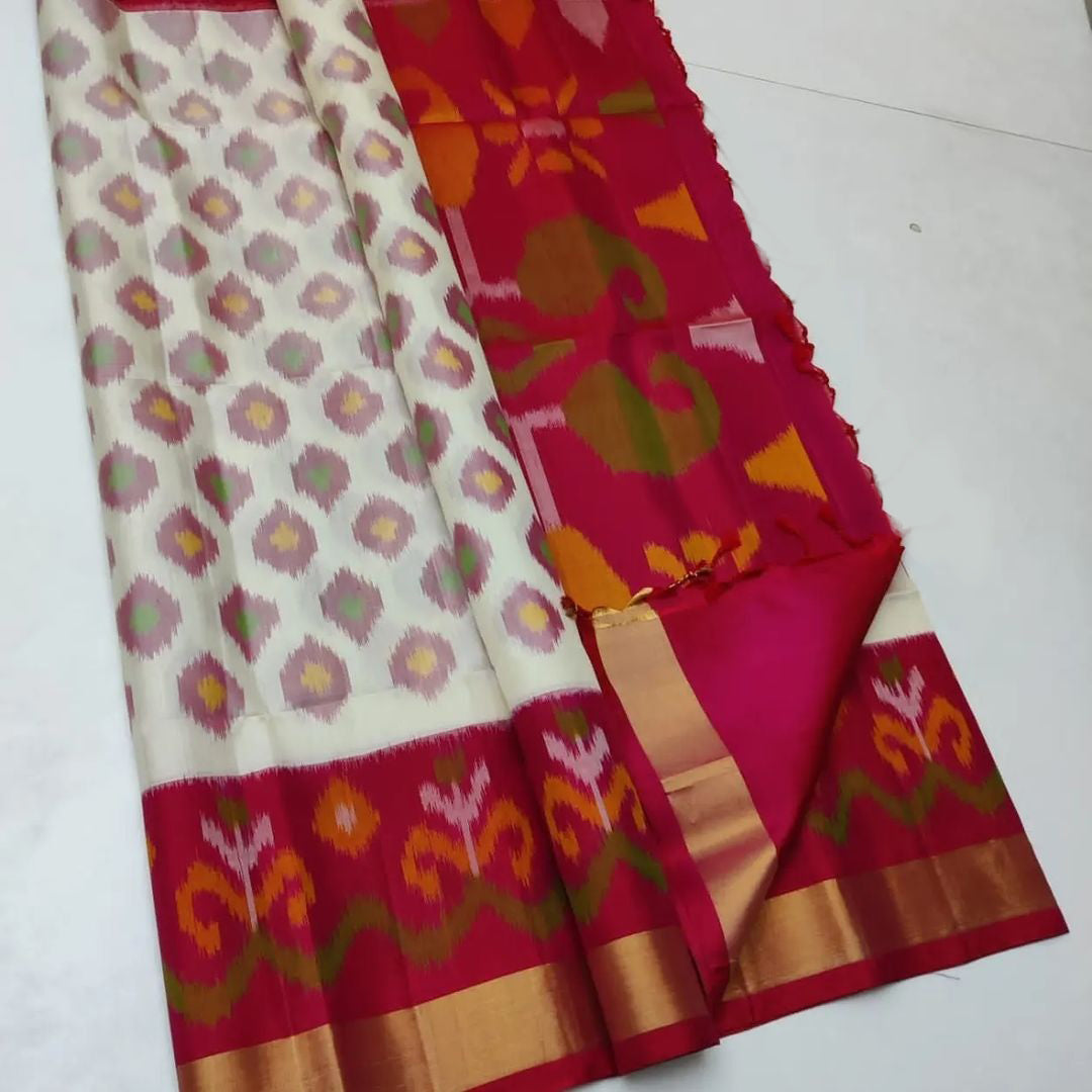 Luxury Soft Silk Saree With Handloom Elegance And Ikkat Digital Finish
