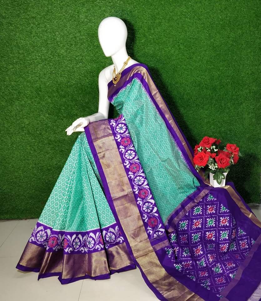 ikkat Printed Handloom Soft Silk Saree 💕