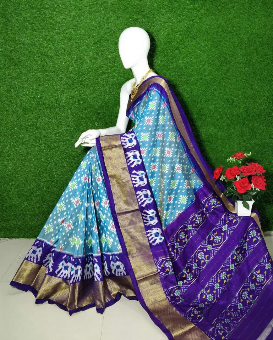 Pochampalli Printed Handloom Soft Silk Saree 💕