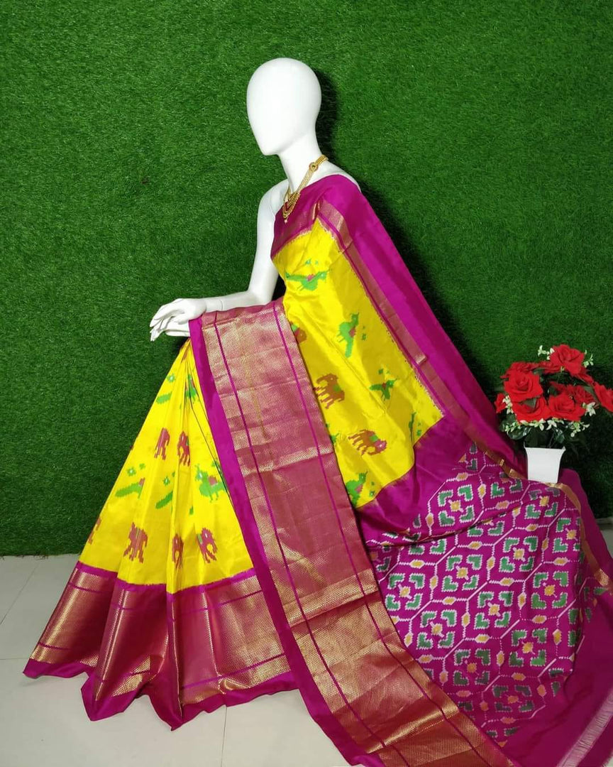 Pochampalli Printed Handloom Soft Silk Saree 💕