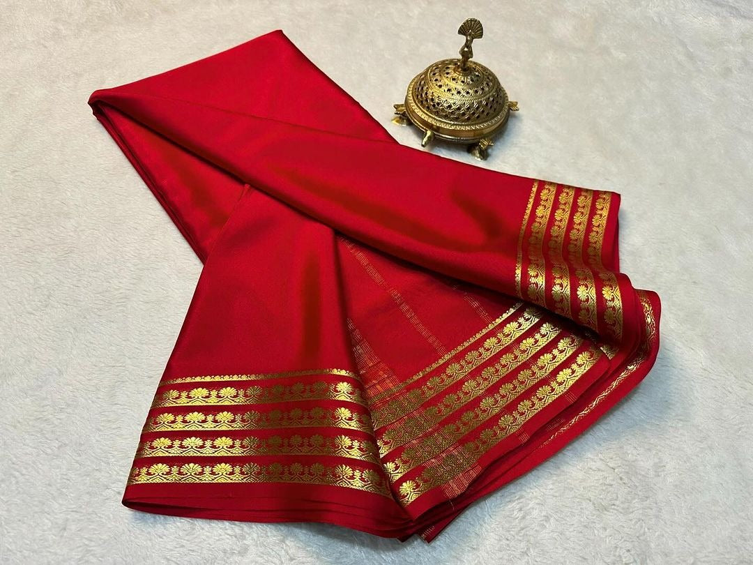 ❀  Semi Mysore Silk Saree❀