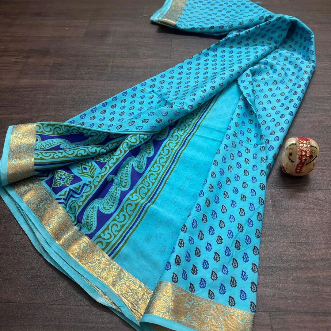 Mysore Digital Printed Creape Silk Saree