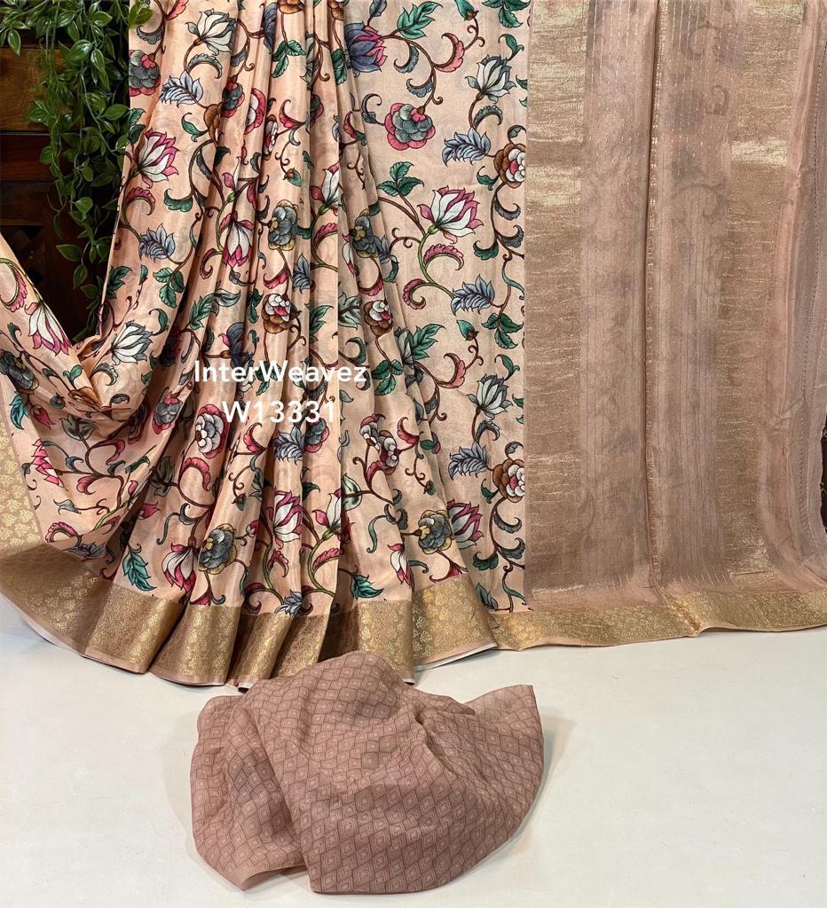 Occasion Wear Mysore Silk Saree Plain Body And Shimmery Zari Finish