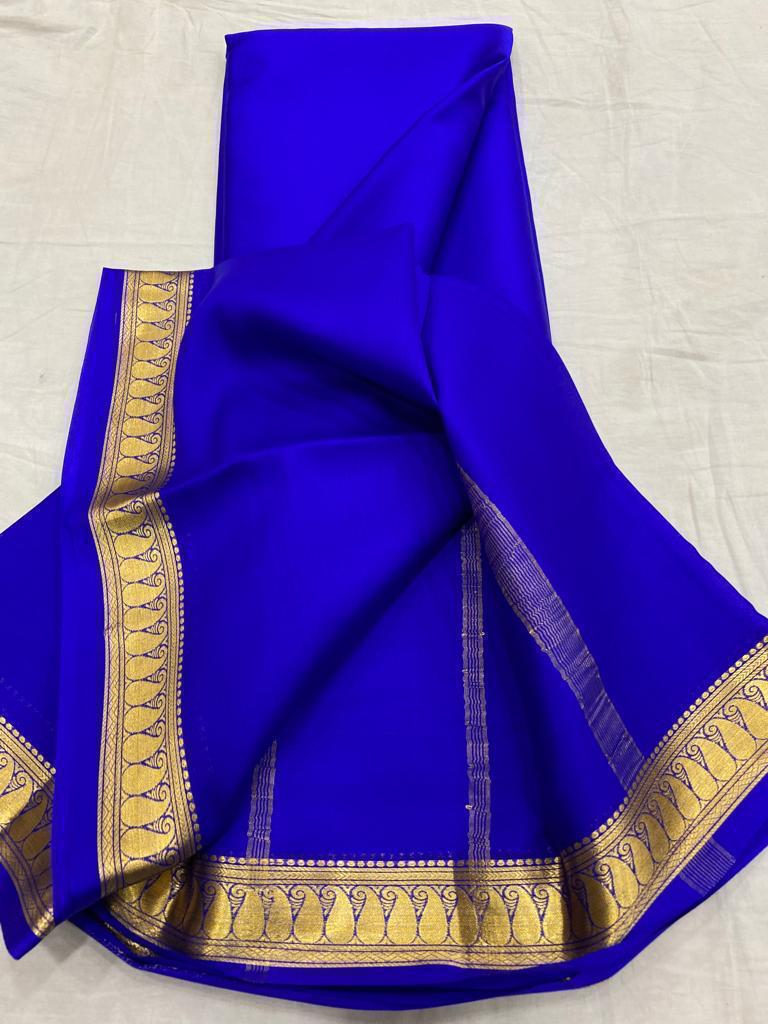 🌺 BLUE SEMI SOFT SILK SAREE 🌺