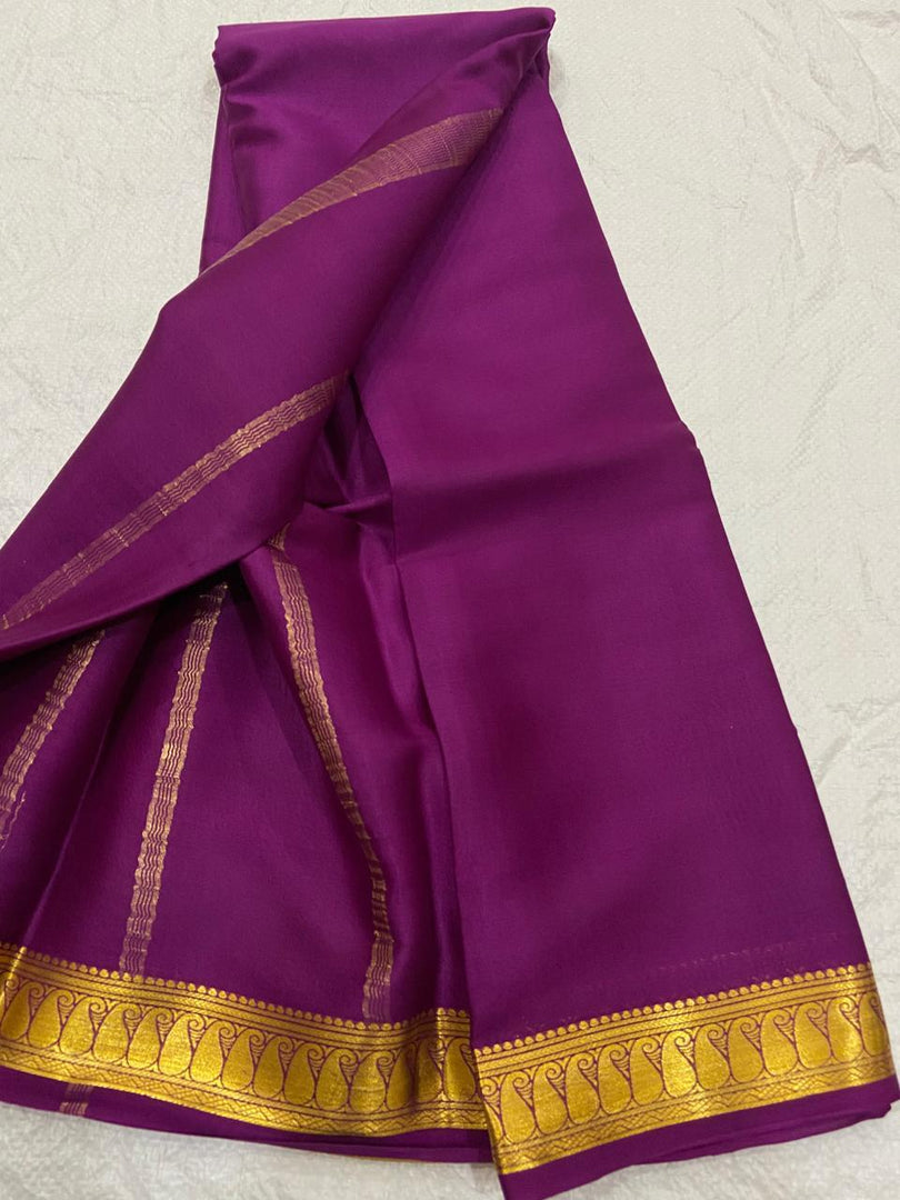 😍 PURPLE MANGO ZARI SEMI SOFT SILK SAREE😍