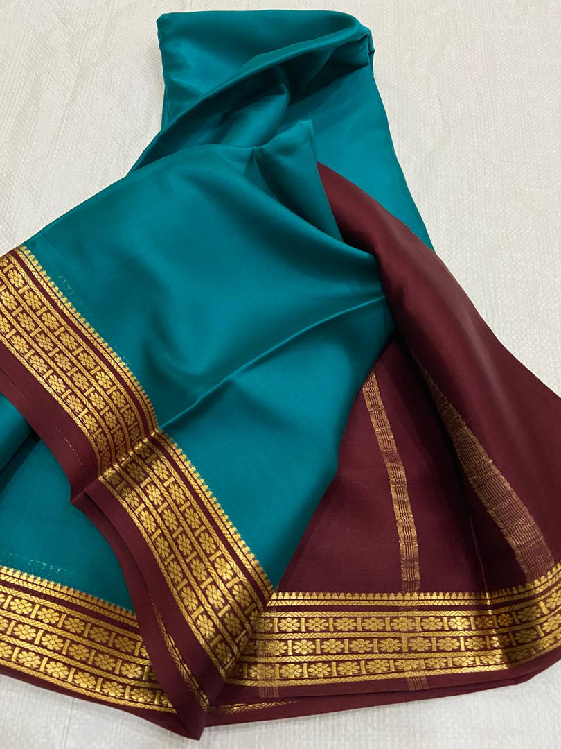 💝BLUE ND MAROON  SEMI SOFT SILK SAREE💝