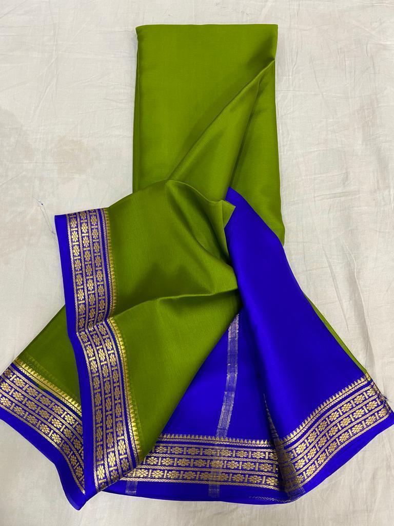 💝GREEN  ND BLUE SEMI SOFT SILK SAREE💝