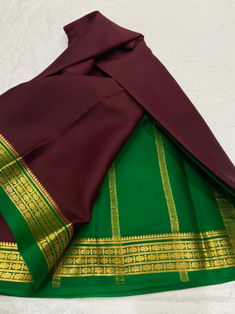 💝MAROON  ND GREEN SEMI SOFT SILK SAREE💝