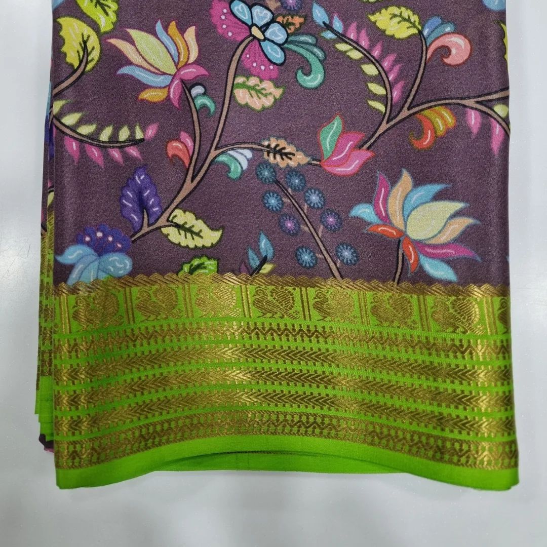 🦋😍GORGEOUS Printed Mysore silk sarees in beautiful, kalamkari prints! 😍🦋