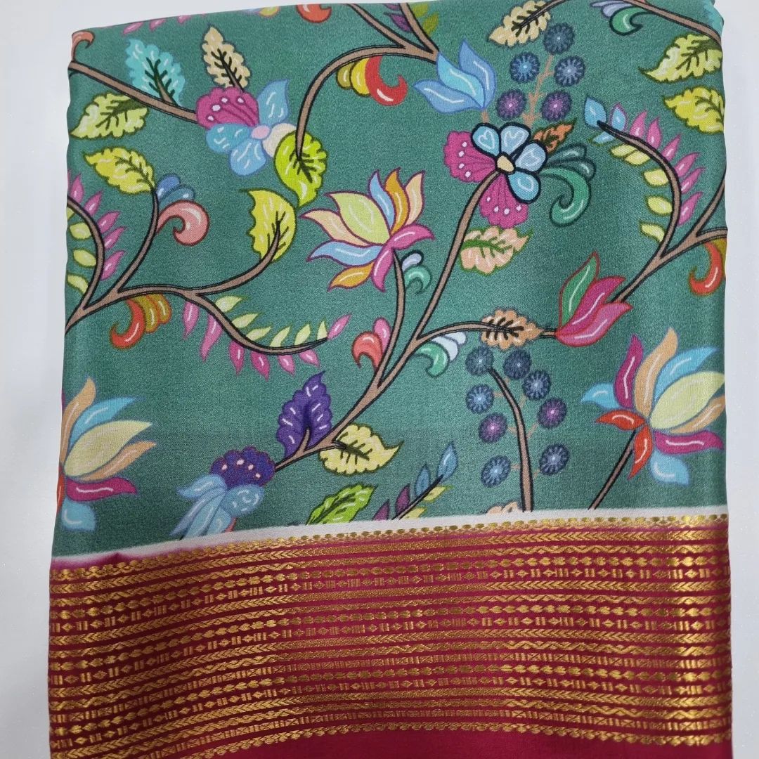 Alluring Rani And Blue Traditional Soft Silk Saree With Semi Mysore Texture And Zari Trim
