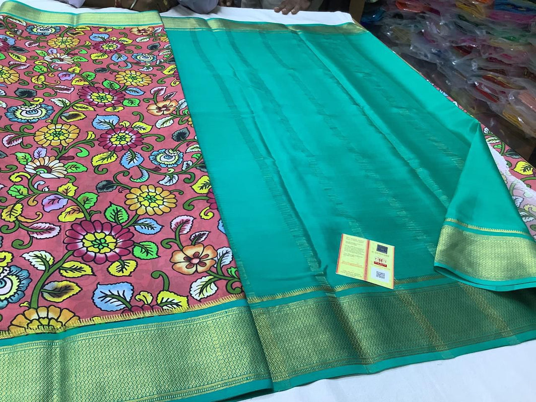 Exclusive pure crepe printed mysore silk sarees