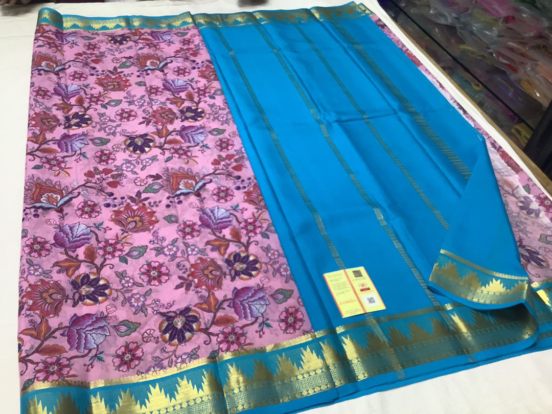 Exclusive pure crepe printed mysore silk sarees