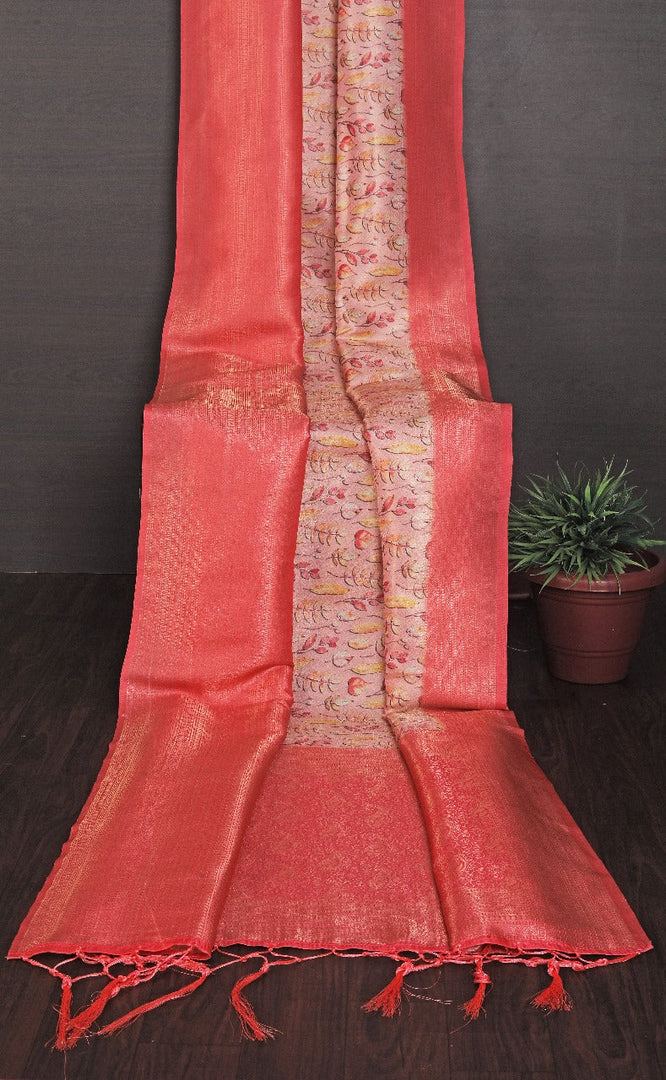 Charming Pink Mysore Silk Traditional Saree Digital Printed Pure Crepe
