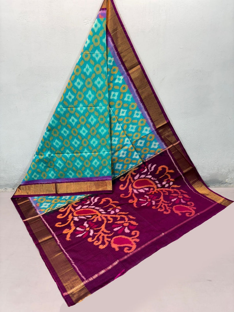 ikkat Printed Handloom Soft Silk Saree