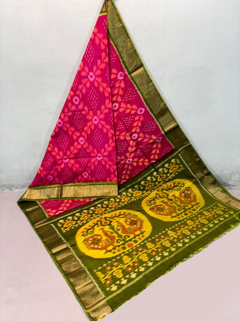 ikkat Printed Handloom Soft Silk Saree