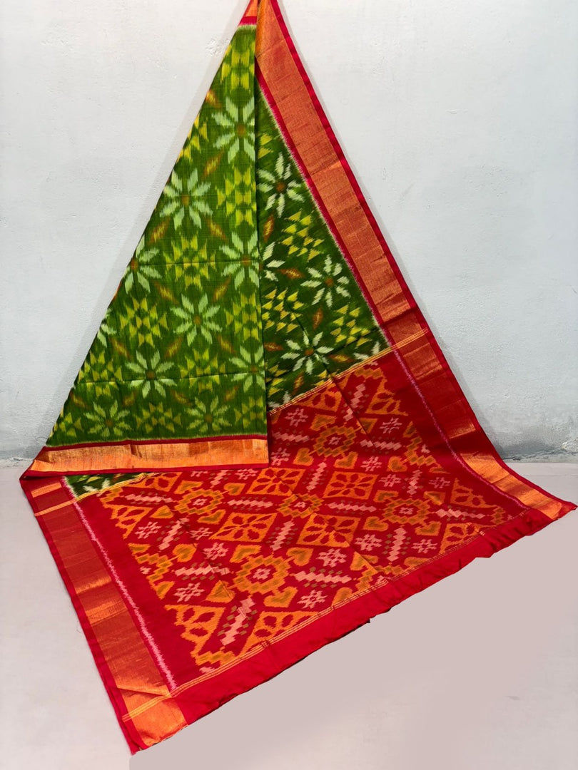 ikkat Printed Handloom Soft Silk Saree