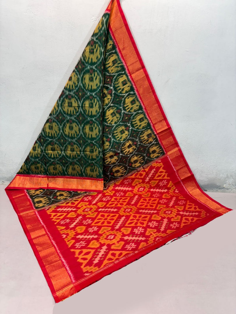 ikkat Printed Handloom Soft Silk Saree