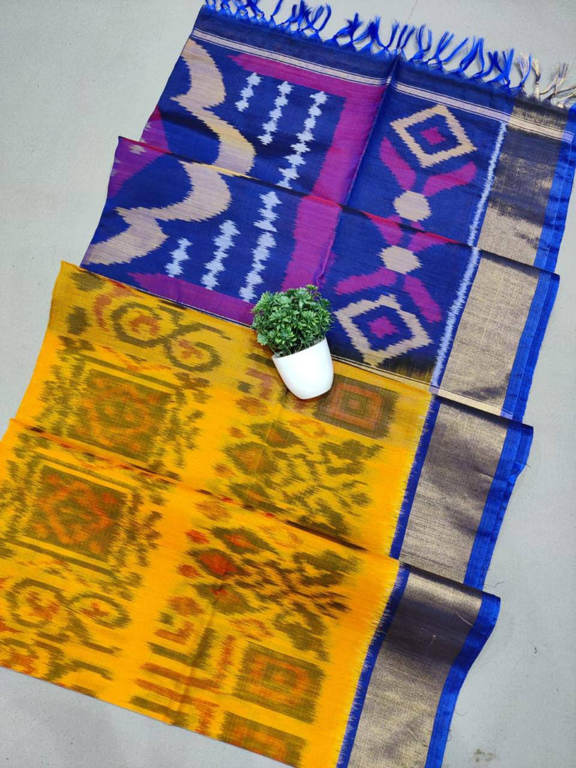 ikkat Printed Handloom Soft Silk Saree