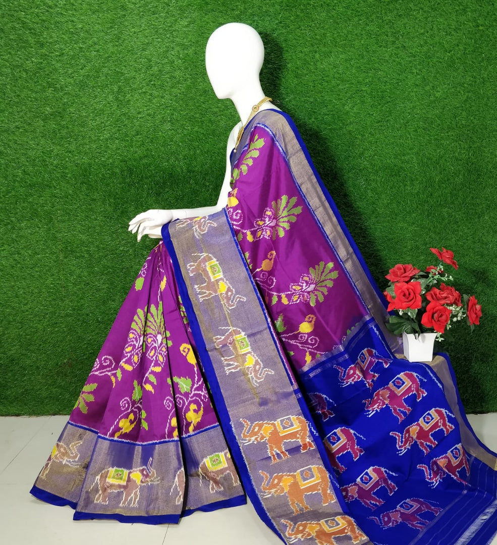 ikkat Printed Handloom Soft Silk Saree