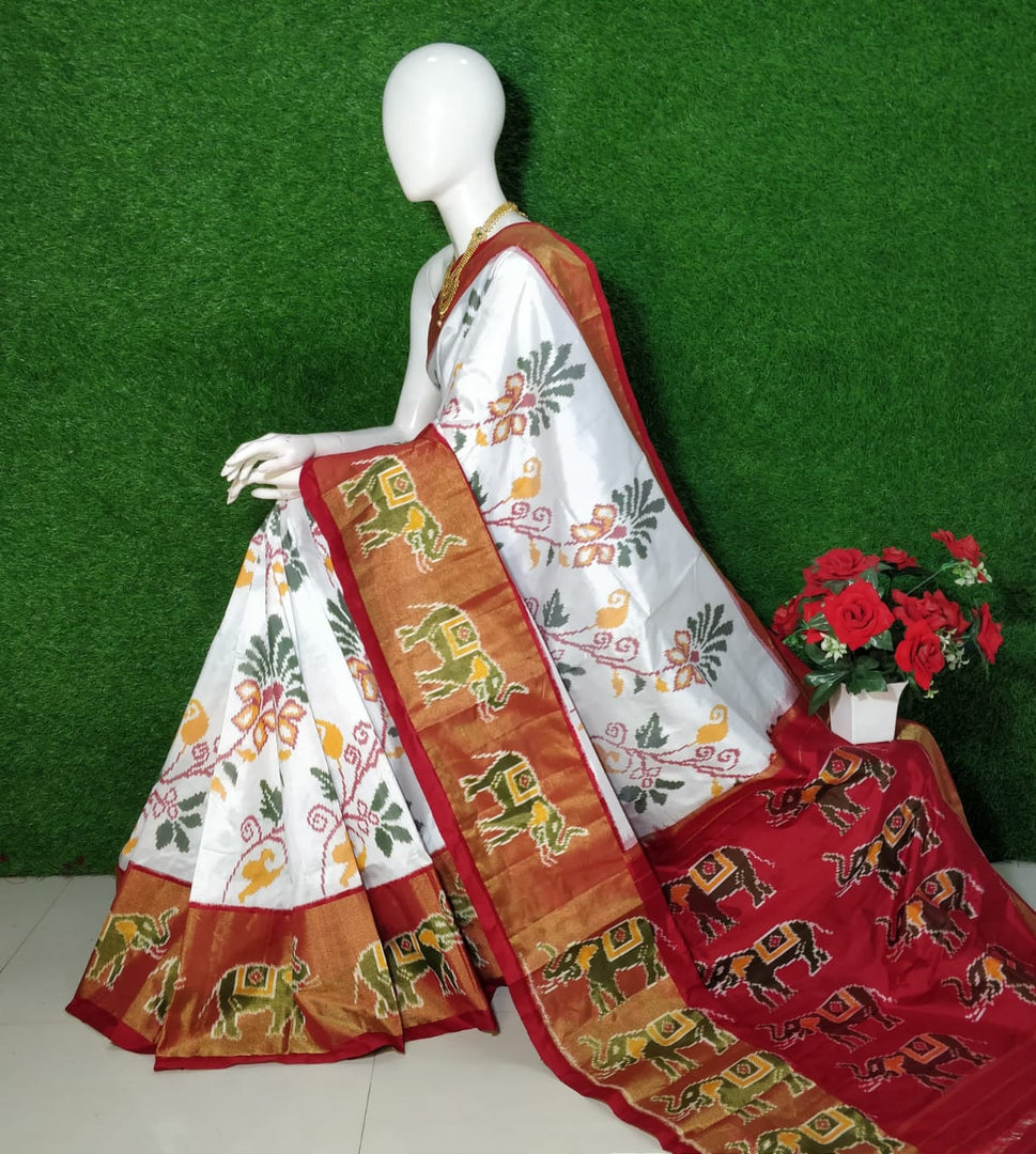 ikkat Printed Handloom Soft Silk Saree