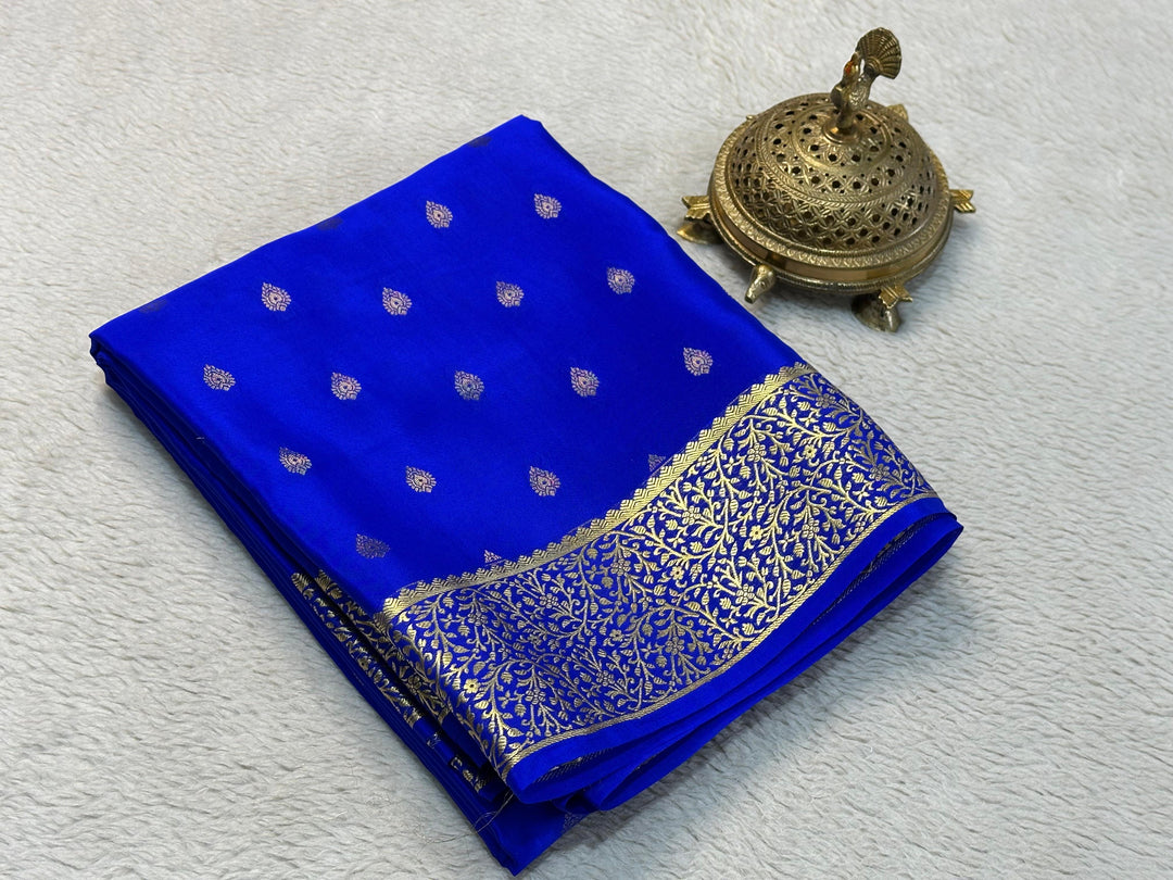 💞Beautiful Pure crepe Mysore silk sarees