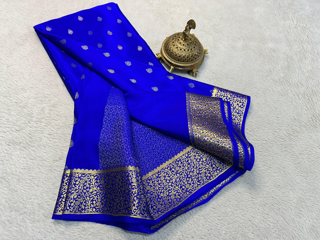 💞Beautiful Pure crepe Mysore silk sarees