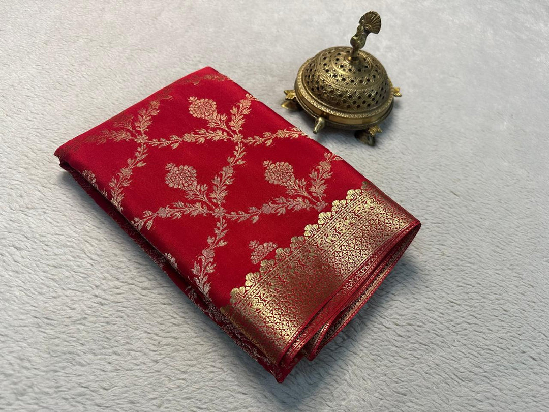 Opulent Mysore Soft Silk Saree Traditional Zari Brocade Design