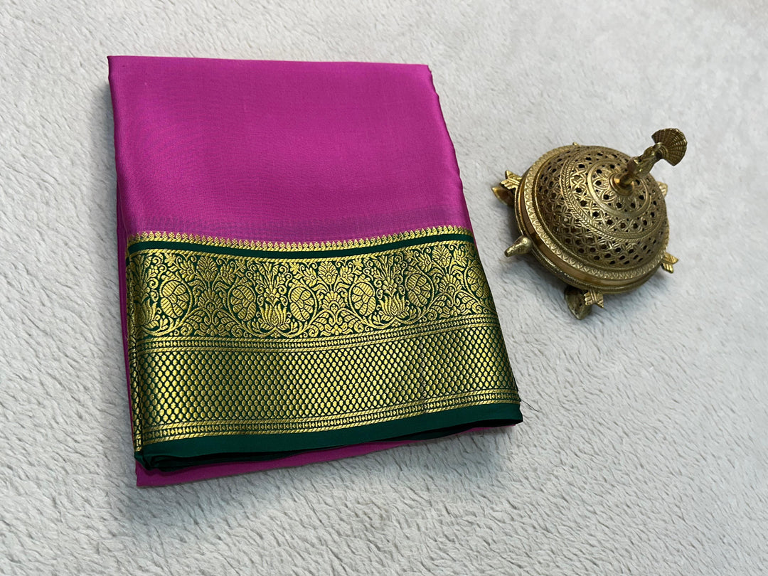 Mysore Silk Saree With Heavy Zari Borders Vibrant Multicolour Design And Stylish Blouse