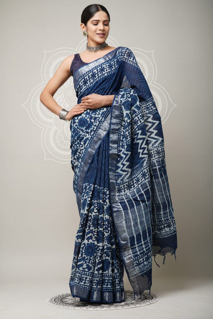 Stay Cool, Look Elegant: Linen Sarees