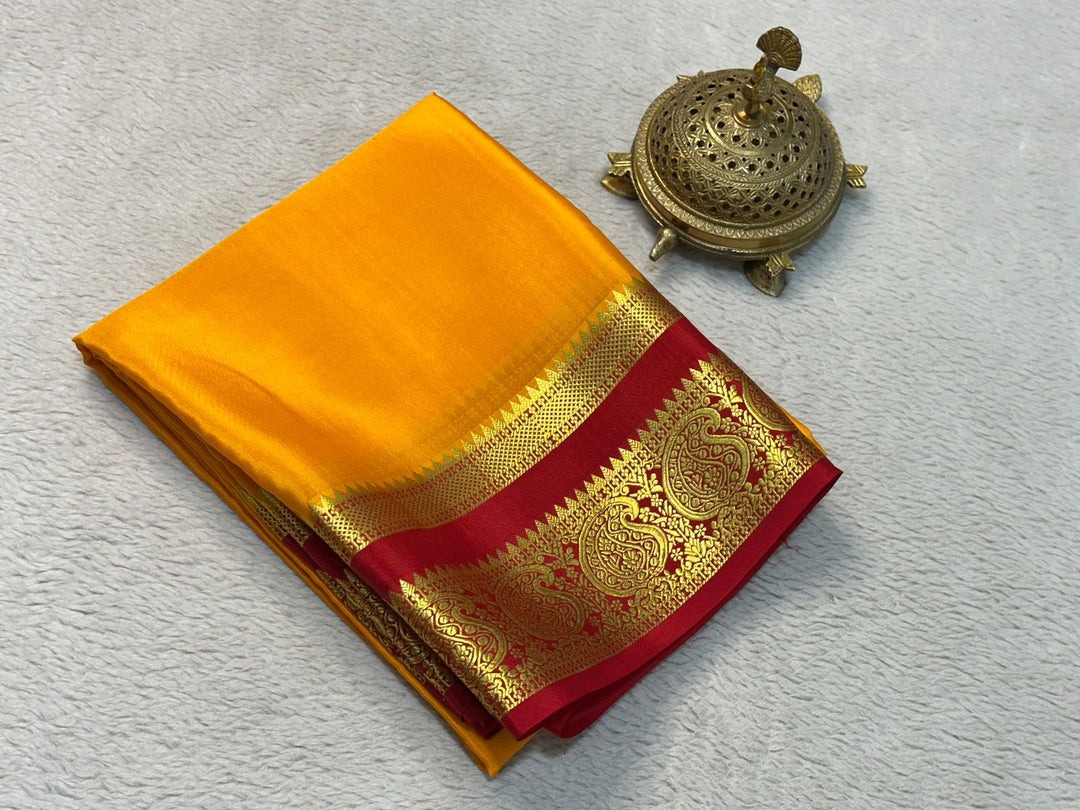 Golden Grace: Luxurious Mysore Silk Saree