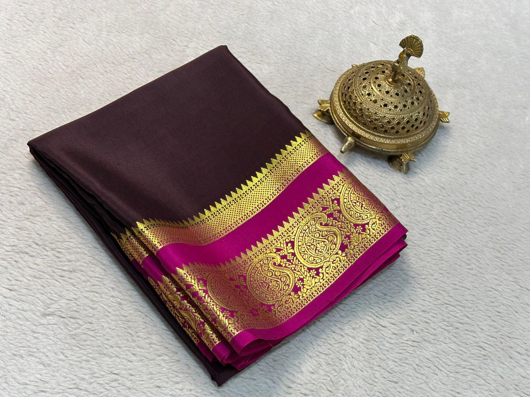 Golden Grace: Luxurious Mysore Silk Saree